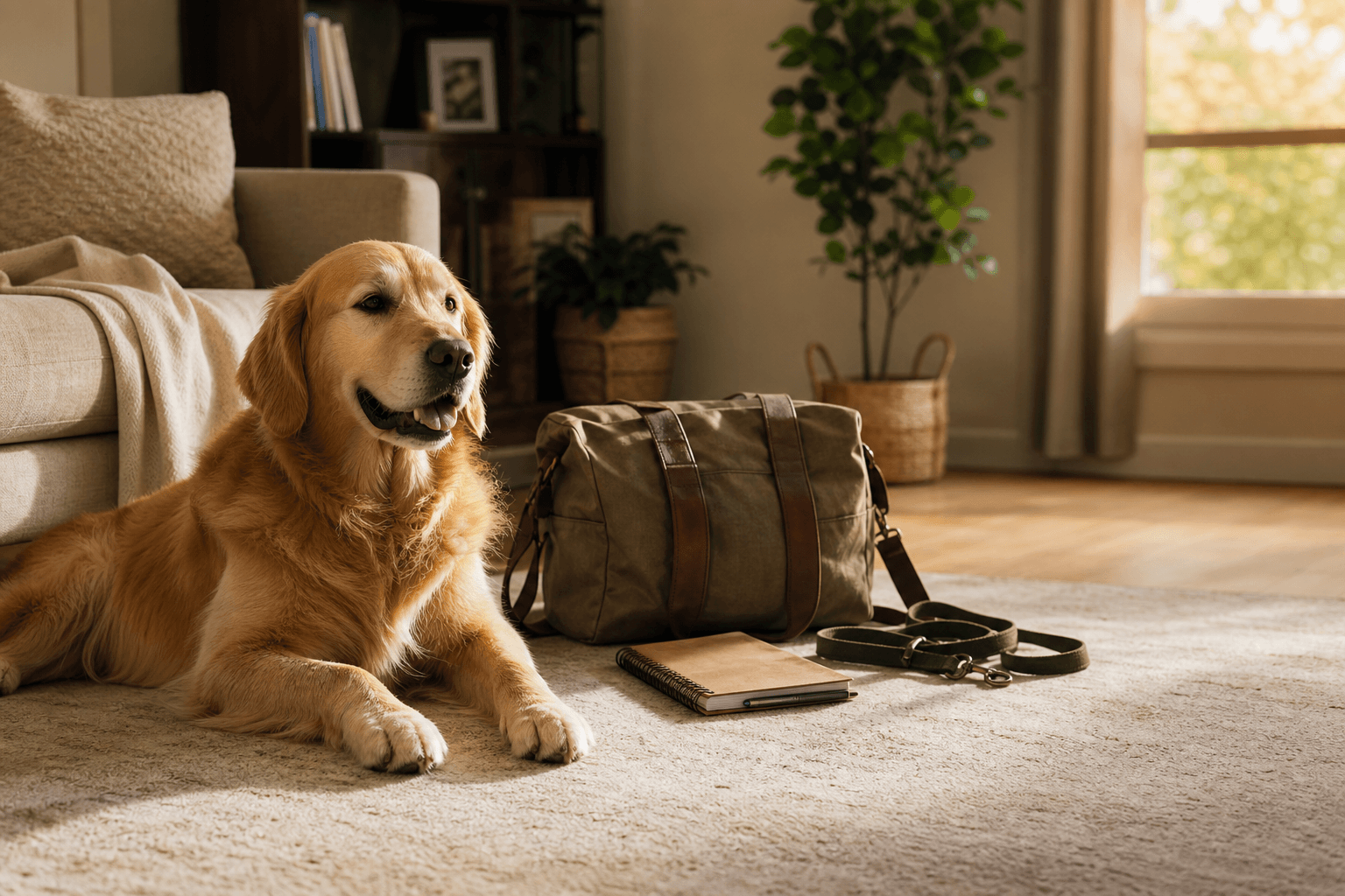 A relaxed dog resting in a comfortable home